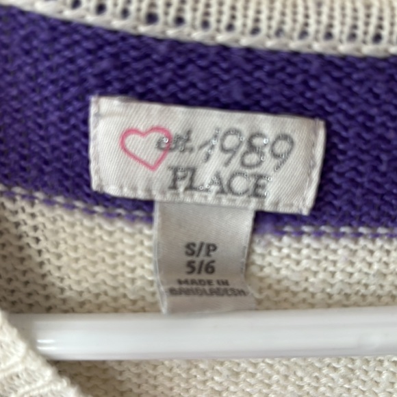 Size 5/6 - The Children’s Place Girls’ Striped Sweater - Picture 4 of 4
